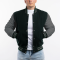 Dartmouth Green Wool Body & Grey Leather Sleeves Letterman Jacket